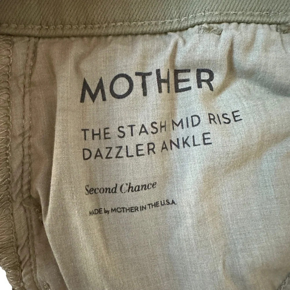 Mother The Stash Mid Rise Dazzler Ankle Jean in Oil Green  Sz: 24 - Picture 7 of 10